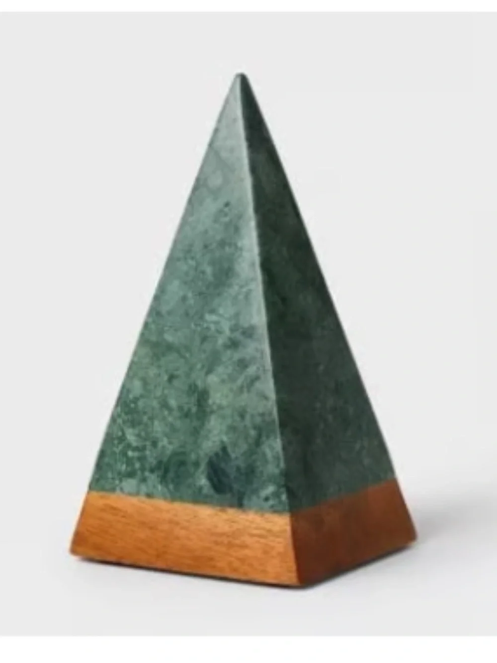 NWT Threshold Wood and Marble Accent Triangle Tree Medium size 6.5 in
